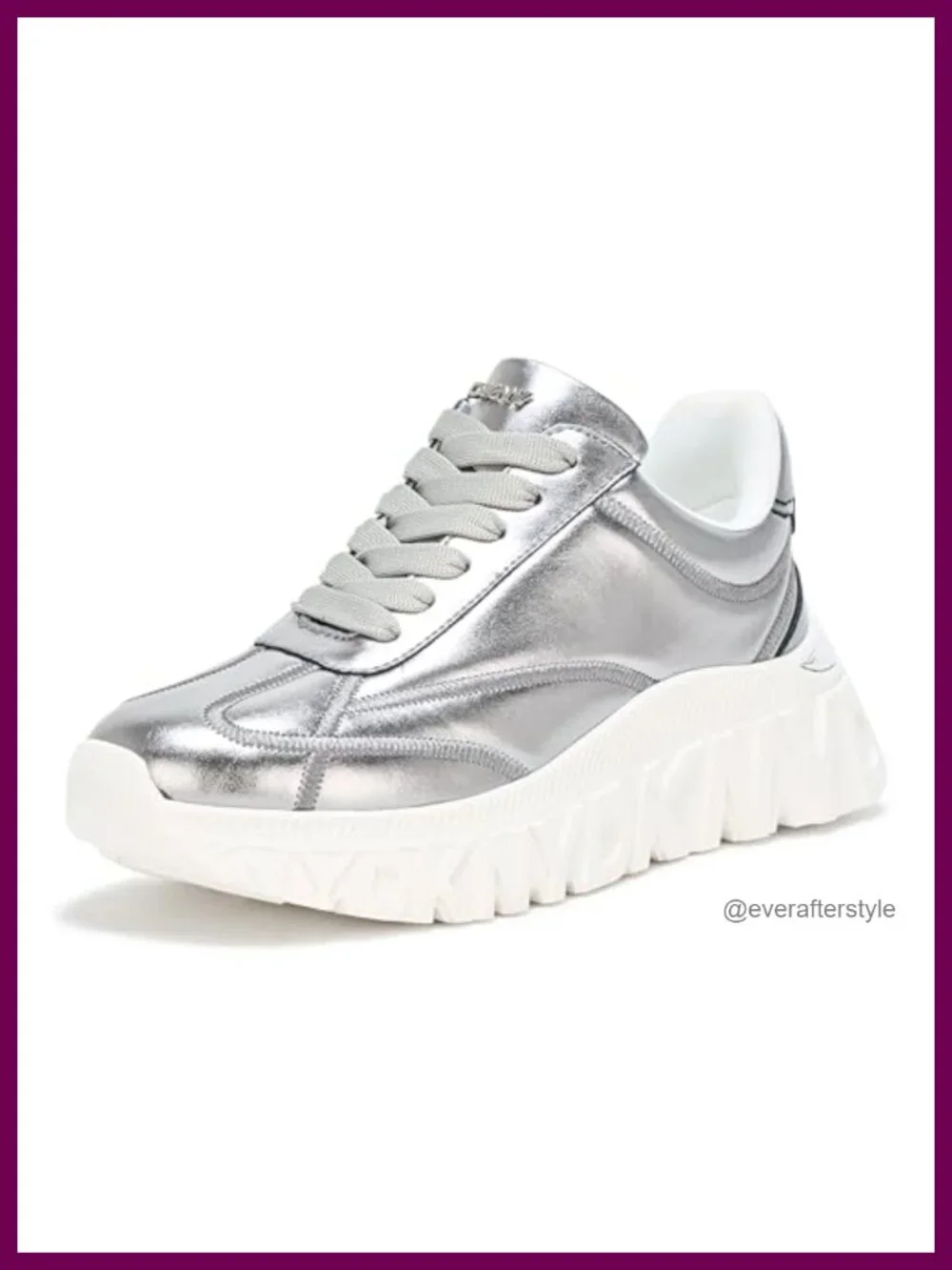 DKNY Laeoni Platform Sneaker Leather Low Top Lace Up